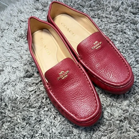 Coach Red Leather Loafers - Picture 4 of 4